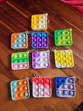 Pop It Fidget Toy Lot Of 10  .NEW   10 Keychains Tie Dye Goody Bag Toy
