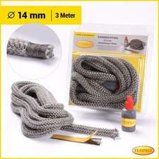 Junta de chimenea y horno Temprix | Juego de cable de sellado ignífugo Ø 14 mm redondo de 3 metros