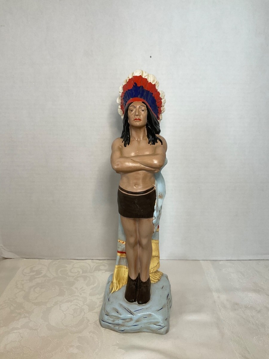 S*2様 ネイティブアメリカン インディアン像 Vintage Ceramic Native American Indian 15” Statue - Woman with