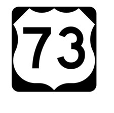 5" us route 73 highway sign road bumper sticker decal usa made