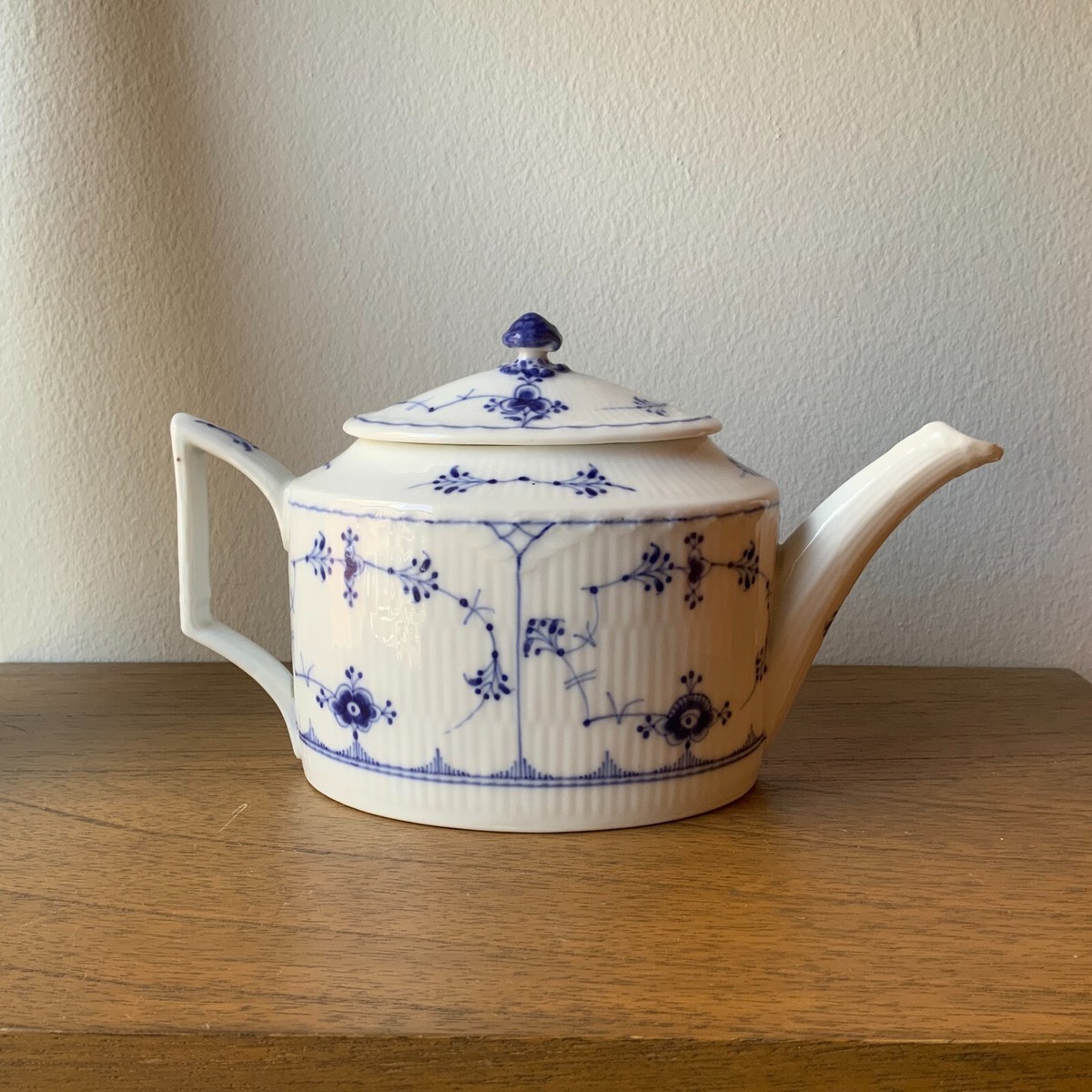 RARE Royal Copenhagen Blue Fluted Small Empire Teapot 254 1stQ 