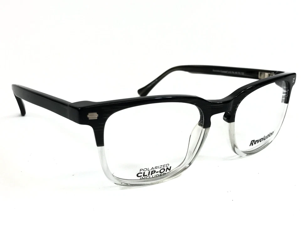 Revolution Eyeglasses Frames Lido GRY Gray Faded w/ Polarized Clip-On 51-19-140 - Image 3 of 4