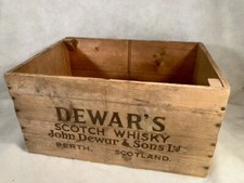 Vintage DEWARS Scotch Whisky WOODEN Wood BOX ...