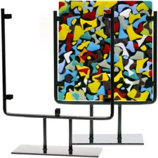 8" Square Wrought Iron Glass Art Display Stand