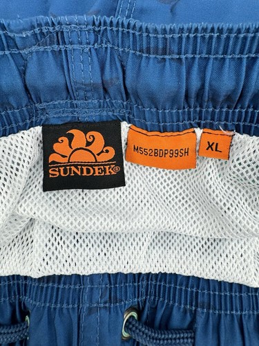 Sundek Men’s Swim Trunks Fish Pattern Blue Stripes Size XL - Picture 4 of 7