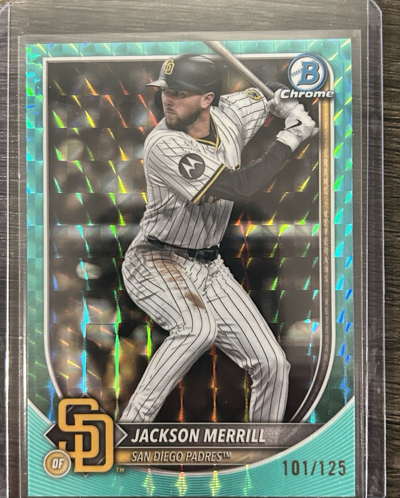 2025 Bowman Chrome - Jackson Merrill #38 Aqua Geometric /125