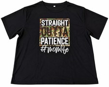 : Black Straight Outta Patience #Momlife Graphic T-Shirt – 5XL