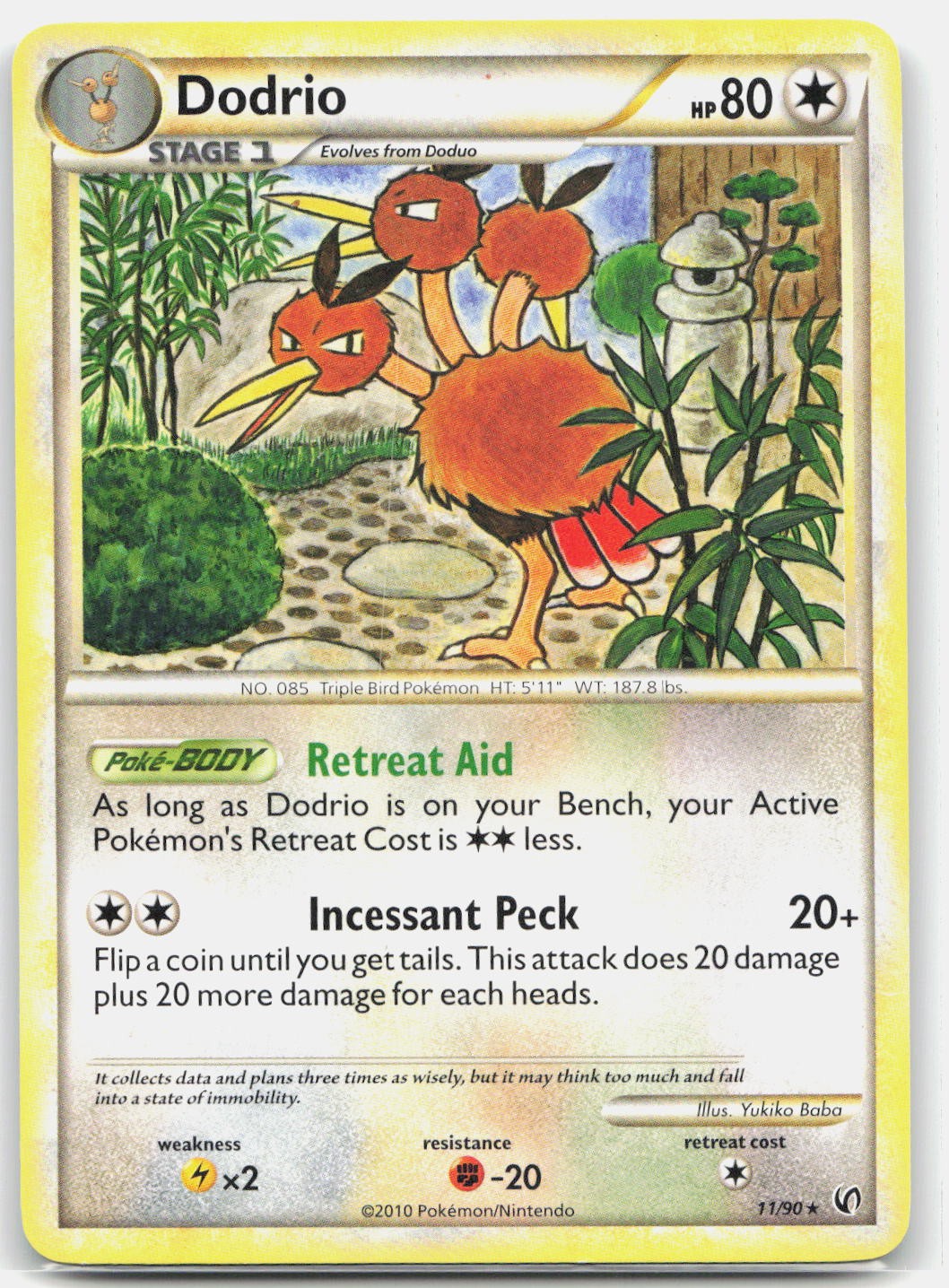 Dodrio 11/90 Rare Normal Undaunted Pokemon MP