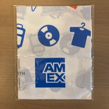 American Express Amex Novelty  Design Handkerchief 100% Cotton Made In Japan