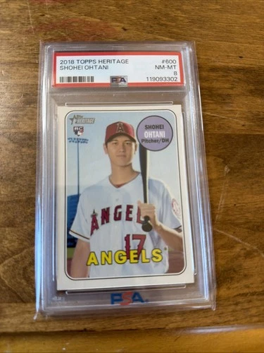2018 Topps Heritage #600 Shohei Ohtani RC Rookie PSA 8 Mint Dodgers