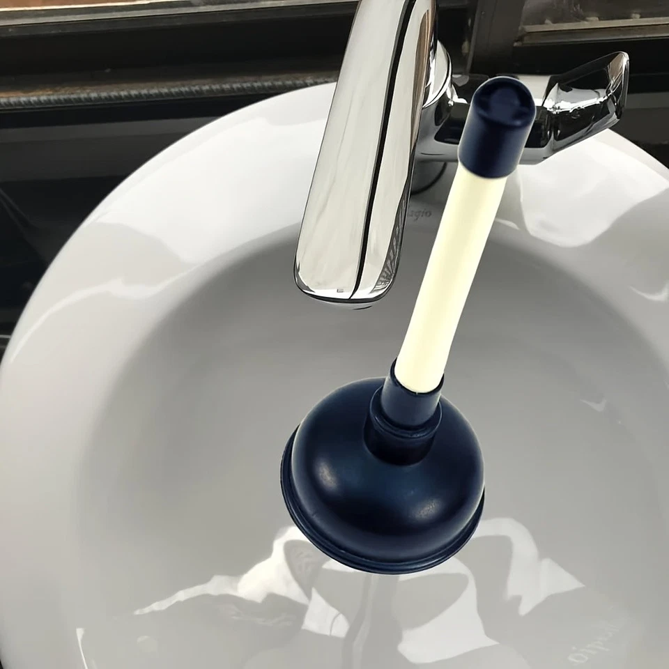 4'' Plunger for Bathroom Sink Drain 4 in Cup 9 in Plastic Handle Black Cup Sink - Image 2 of 4