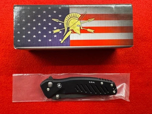 NOS SPARTAN BLADES PALLAS S35VN  BLACKOUT FLIPPER FOLDER (353)