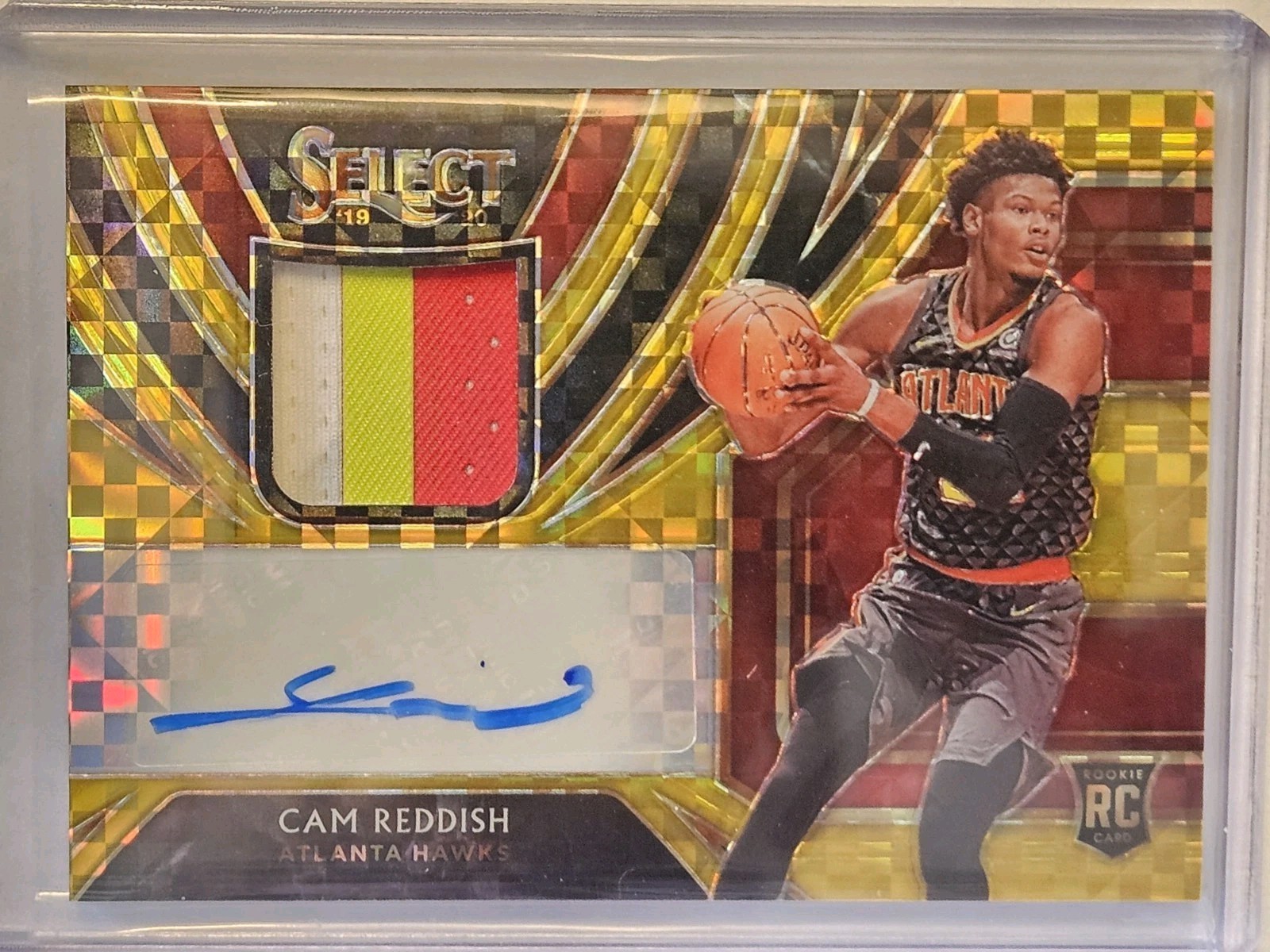 2019-20 Panini Select Cam Reddish Gold Prizm Rookie Patch Auto /10