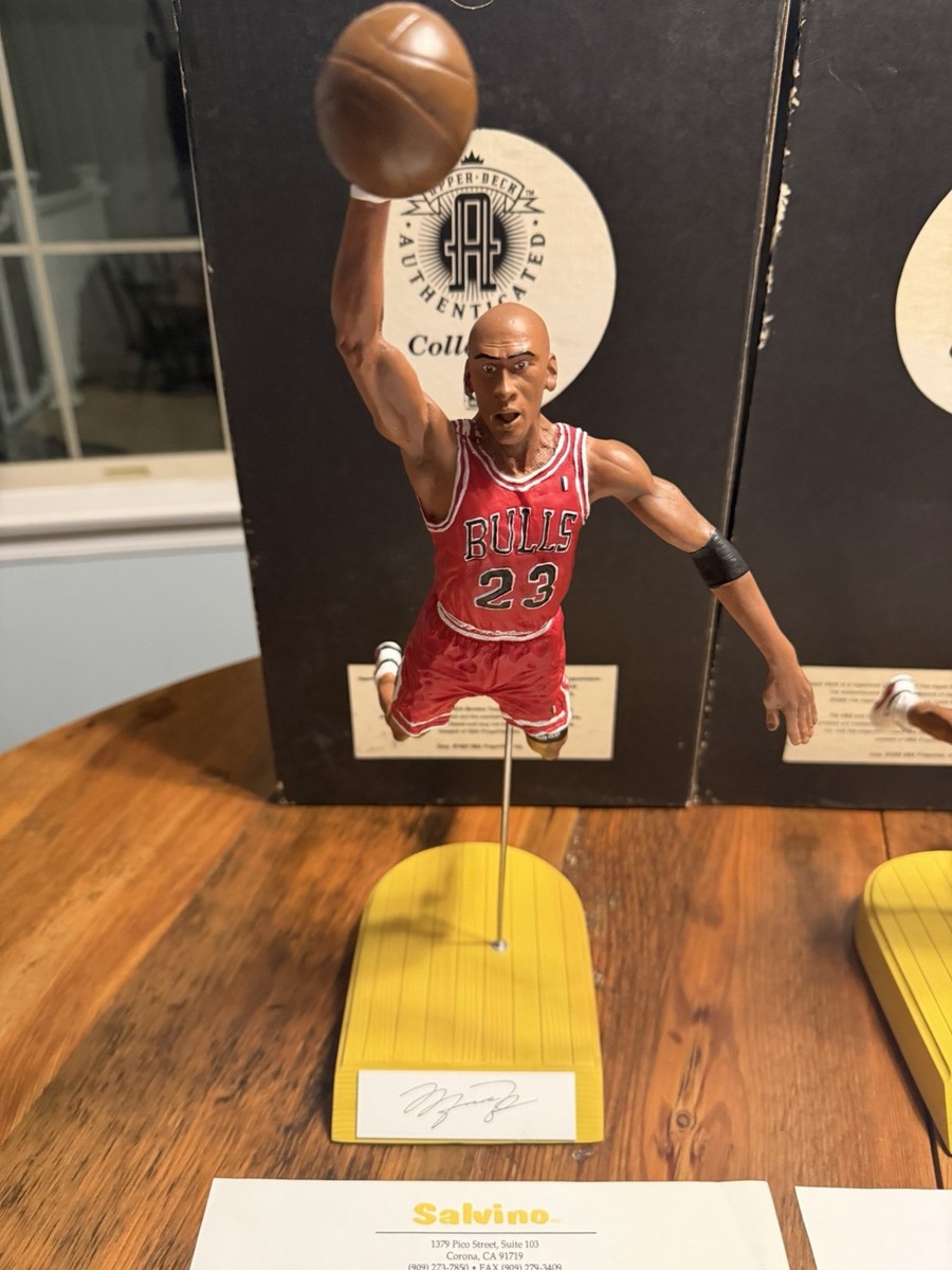 Michael Jordan Salvino UDA Autographed Pair Figurines RARE