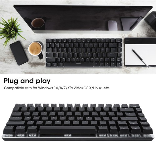 Mechanical Keyboard 82 Key Gamer Pc Laptop Computer Usb Gaming Equip BAJ - Picture 17 of 18