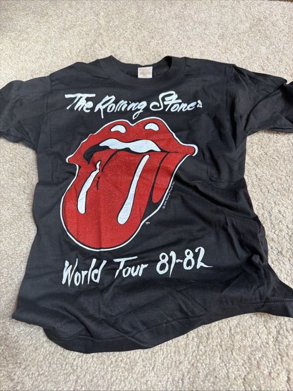 80s New Vtg 1982 The Rolling Stones Shirt World Tour 81-82 Rock Band Women’s Sm.