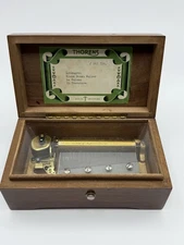 Vintage Thorens Swiss Music Box 50 Key 4 Song Pre-Reuge Wooden Case- Mint!