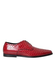 Dolce & Gabbana Red Textured Varnished Derby Men Formal Men's Shoes Authentic