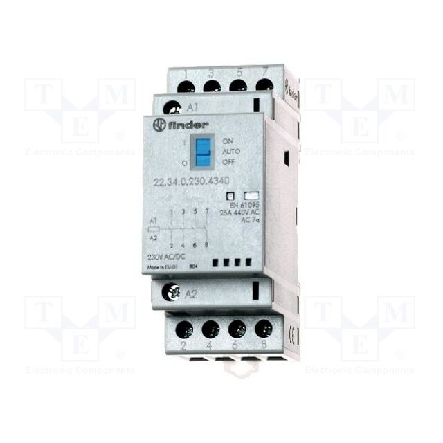 Finder 22.34.0.024.4340 Modular Relay 4PST-NO 24VAC/DC 10A - Image 4