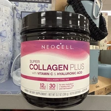 NEOCELL Super Collagen Plus Unflavored Powder 13.7oz 30 Servings Hyaluronic Acid