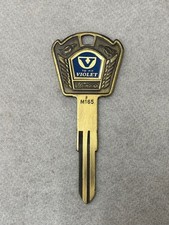 Llave en blanco violeta Nissan M165 Datsun JDM emblema Showa era accesorio de repuesto para automóvil MIJ