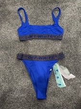 Off-White Logo Band Bikini Blue Black Bralett...