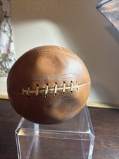 Vintage Leather Basketball with Original Laces And Plastic Case Collegiate