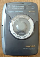 KOSS PP127 Portable Cassette Player AM/FM Stereo Radio - Auto Reverse - Works