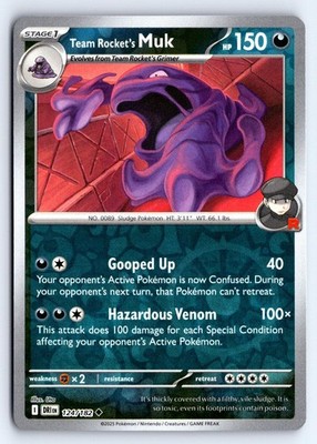 Team Rocket's Muk 124/182 Uncommon Destined Rivals Pokemon Reverse Holo NM