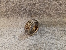 Handcrafted 1956 Franklin 90 silver half dollar coin ring  size 10 A 