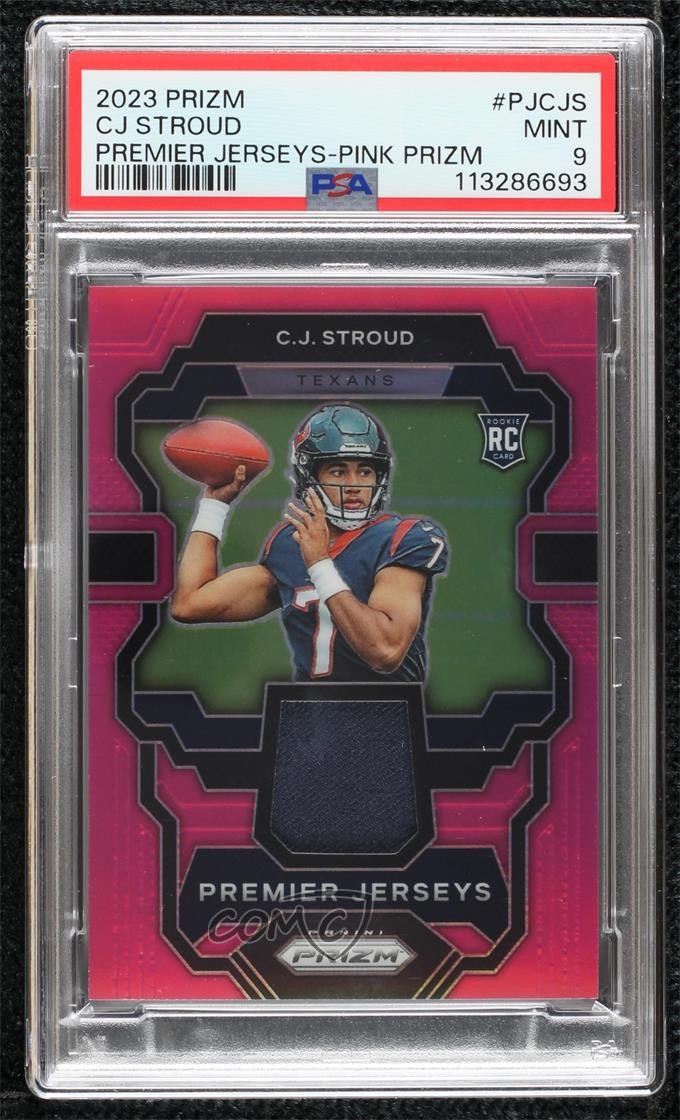 2023 Panini Prizm Premier Jerseys Pink CJ Stroud PSA 9 MINT Rookie RC 8uc