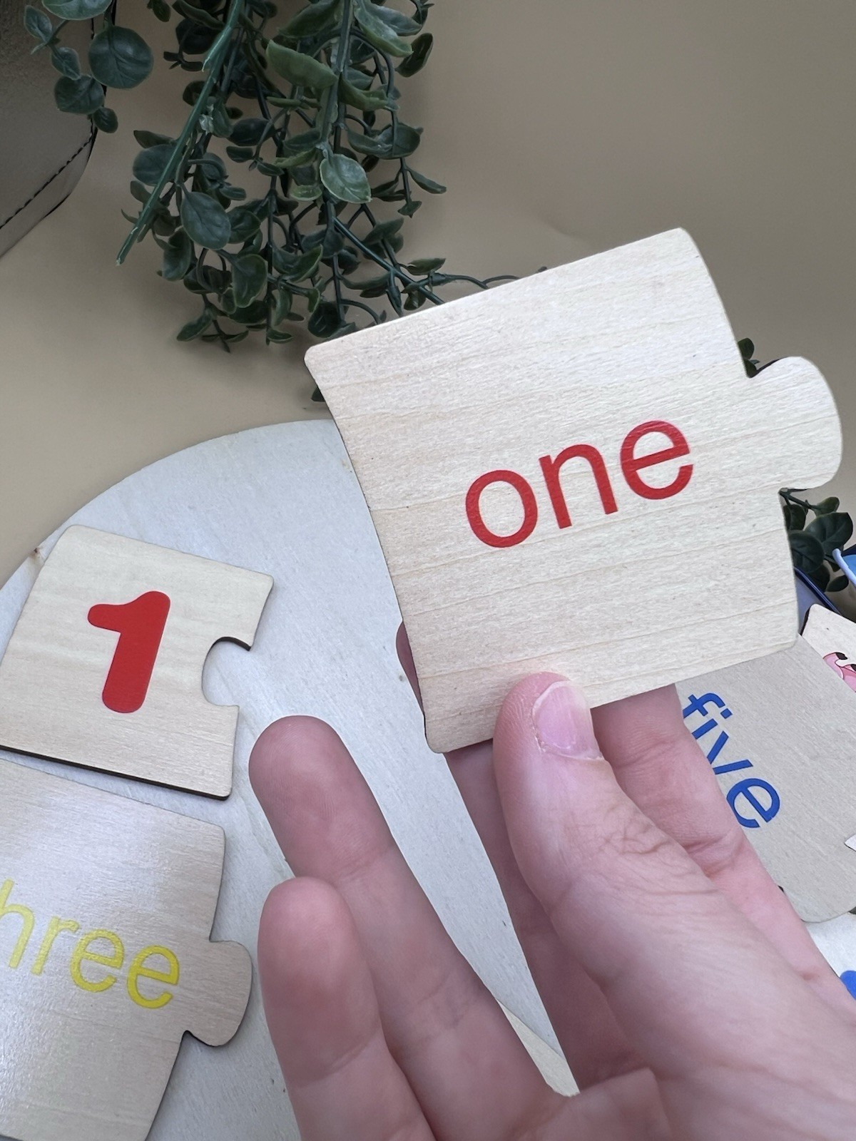 Montessori Wooden Number Matching Puzzle Educational Learning Toy Kids UK new image 9