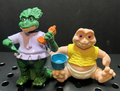 Hasbro Disney 1991 Dinosaurs Fran &  Baby Sinclair 3.5''  Vintage Kids Toy
