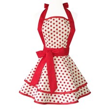 Hyzrz Lovely Handmade Cotton Retro Aprons for Women Girls Cake Kitchen Cook A...