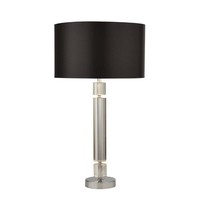 Tischlampe Tischleuchte Nachttischlampe Textil Wohnzimmerlampe Chrom H 62 Cm