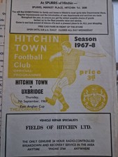 1967/69 Hitchin Town V Uxbridge  East Anglian Cup Preliminary Round 