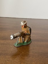 Antique Barclay Manoil Lead Metal Soldier Kneeling Machine Gunner Figure