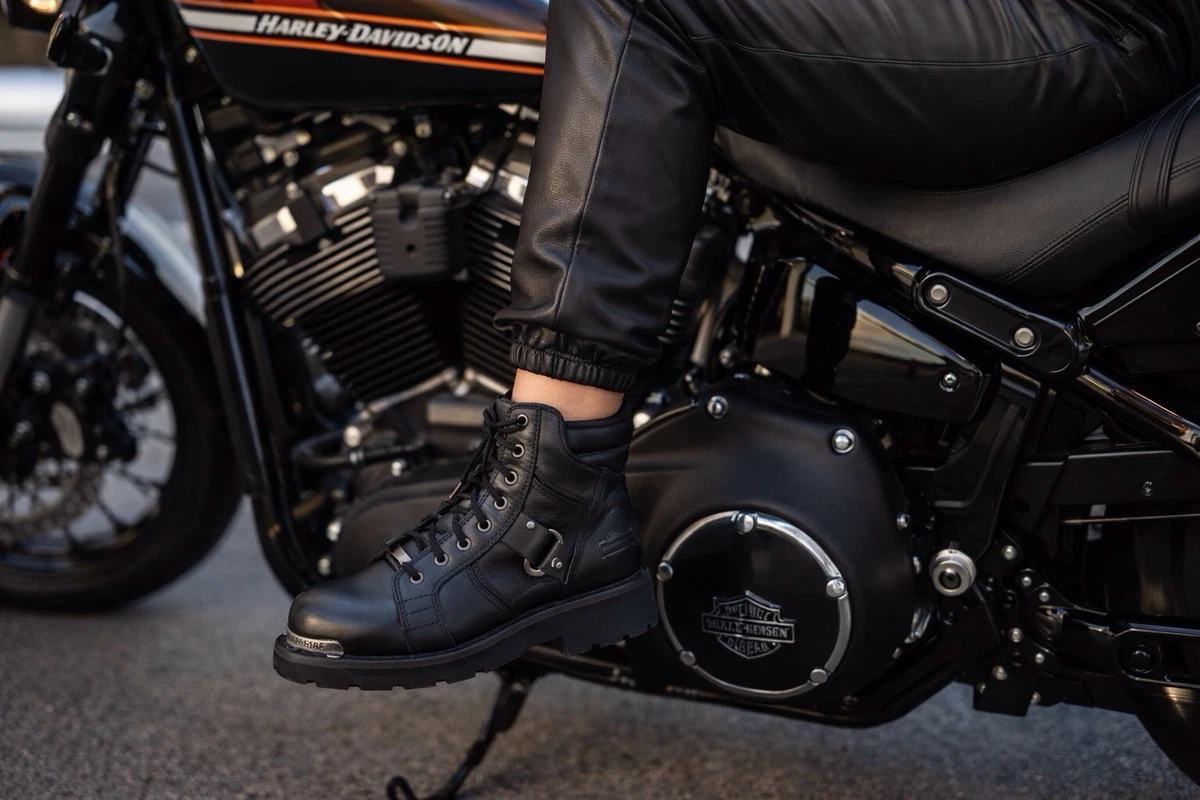 Bottines équitation Femme Harley Davidson - Cuir Noir, Zippées, Pointure 8.5 US