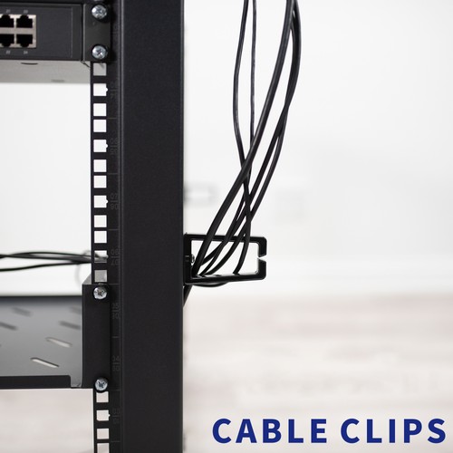 VIVO 12U 19" Open Frame Adjustable Server Rack, 4 Post Mobile Data Holder - Picture 4 of 8