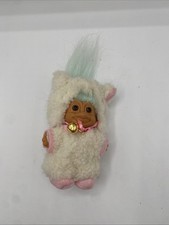 Vintage Russ Troll Doll Easter Lamb 4 - Sheep Costume With Bell - Blue Hair