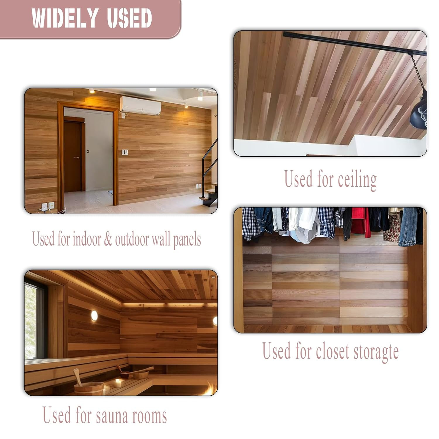 Western Red Cedar Wall Panels, 3.5" Wx16-55" L Wood Planks for Walls, Accent Wal