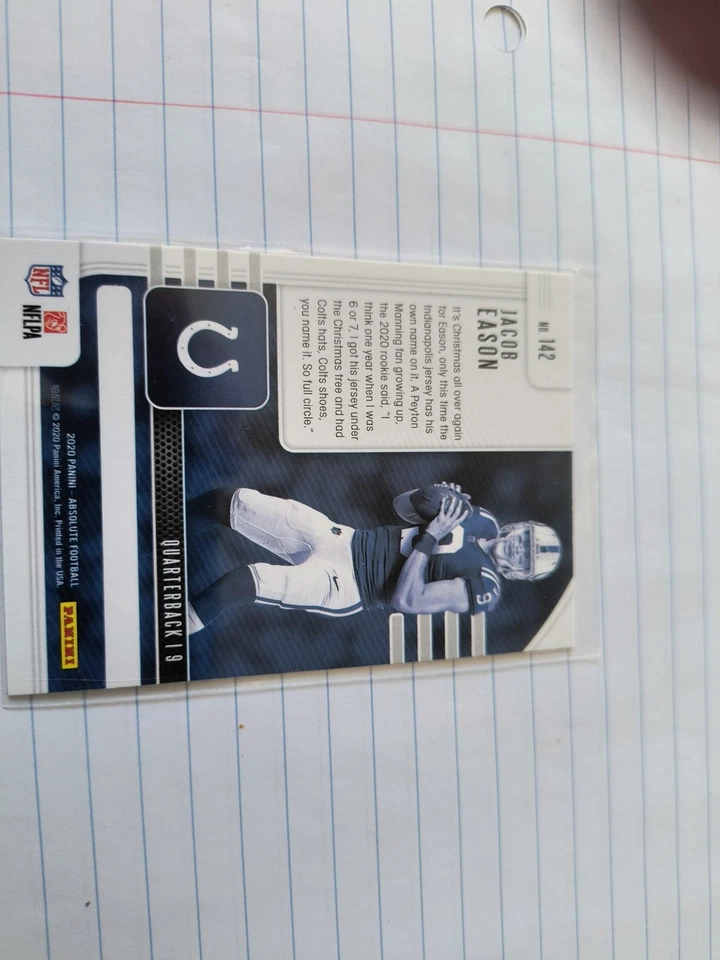 2020 panini absolute football jacob Eason RC - Image 2 of 4