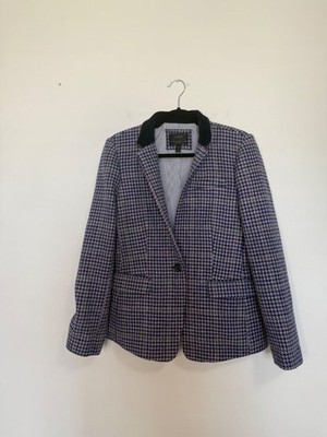 J.Crew Regent Fit Blazer in Blue/Gray Houndstooth Wool 10