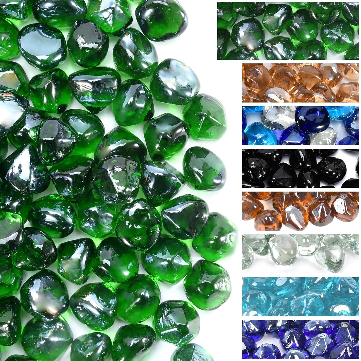 Gassaf Diamonds Fire Glass for Gas or Propane Fire Pit Fireplace & Landscaping 1