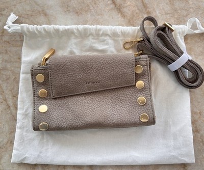 Hammitt LEVY natural grey wallet crossbody with brush gold hardware
