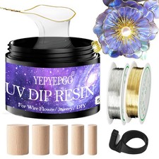 YEPYEPGO UV Resin Dip for Wire Flowers Kit, Crystal 0.5 millimeters, Clear