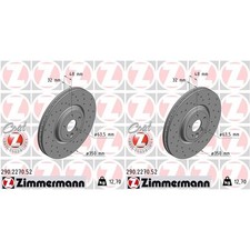 2x ZIMMERMANN SPORT BREMSSCHEIBEN 350mm GELOCHT VORNE passend f&uuml;r JAGUAR F-PACE 