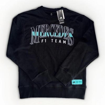 Adidas F1 Mercedes AMG Petronas Black Crewneck Sweatshirt Mens 2XL $95 XXL