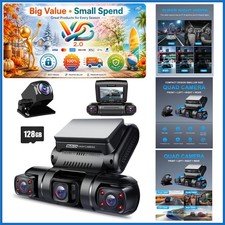 4-Channel 1080p Dash Cam with 360° Cameras GPS Wi-Fi Night Vision for Cars