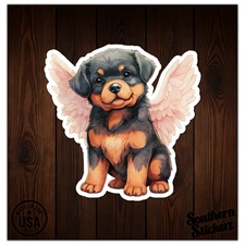 Rottweiler Angel - Vinyl Decal Sticker - Car Window Laptop - ebn9775